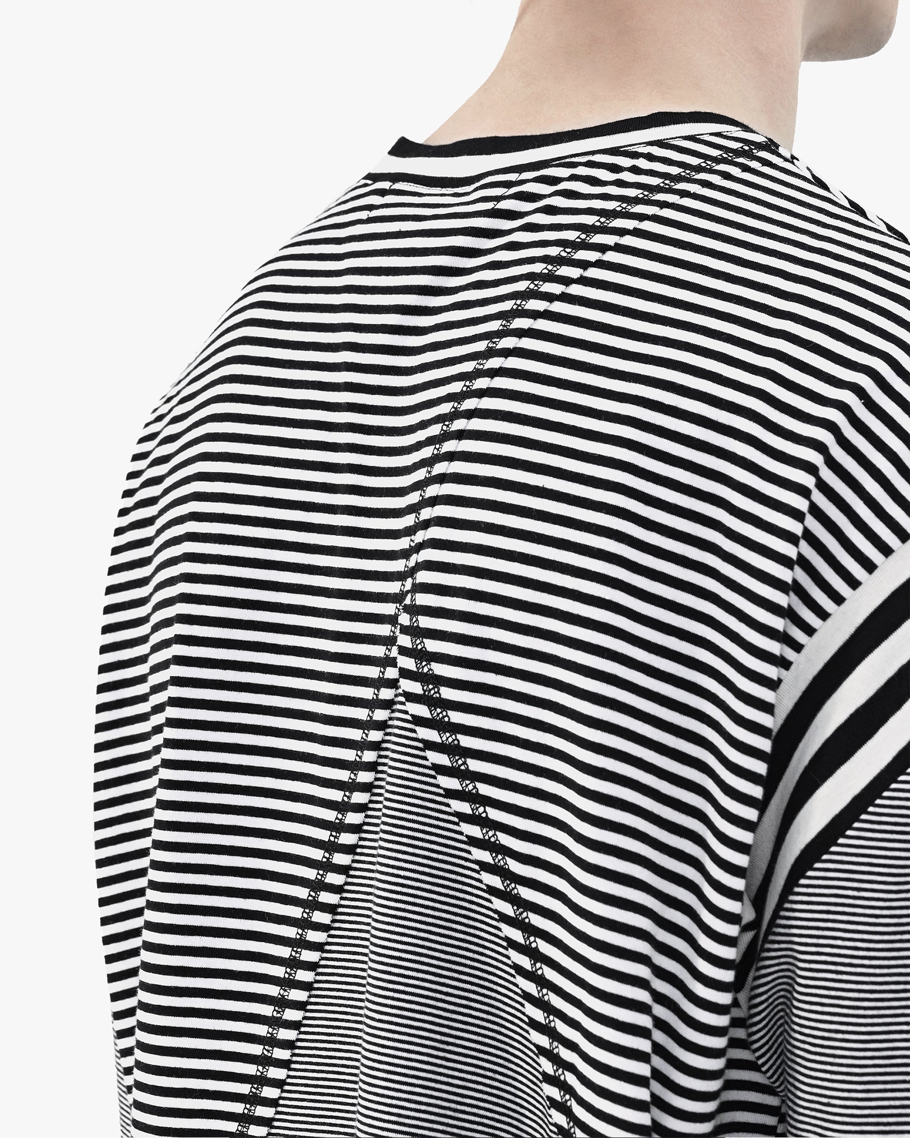 Deconstructed Striped Oversized Long Sleeve T-shirt