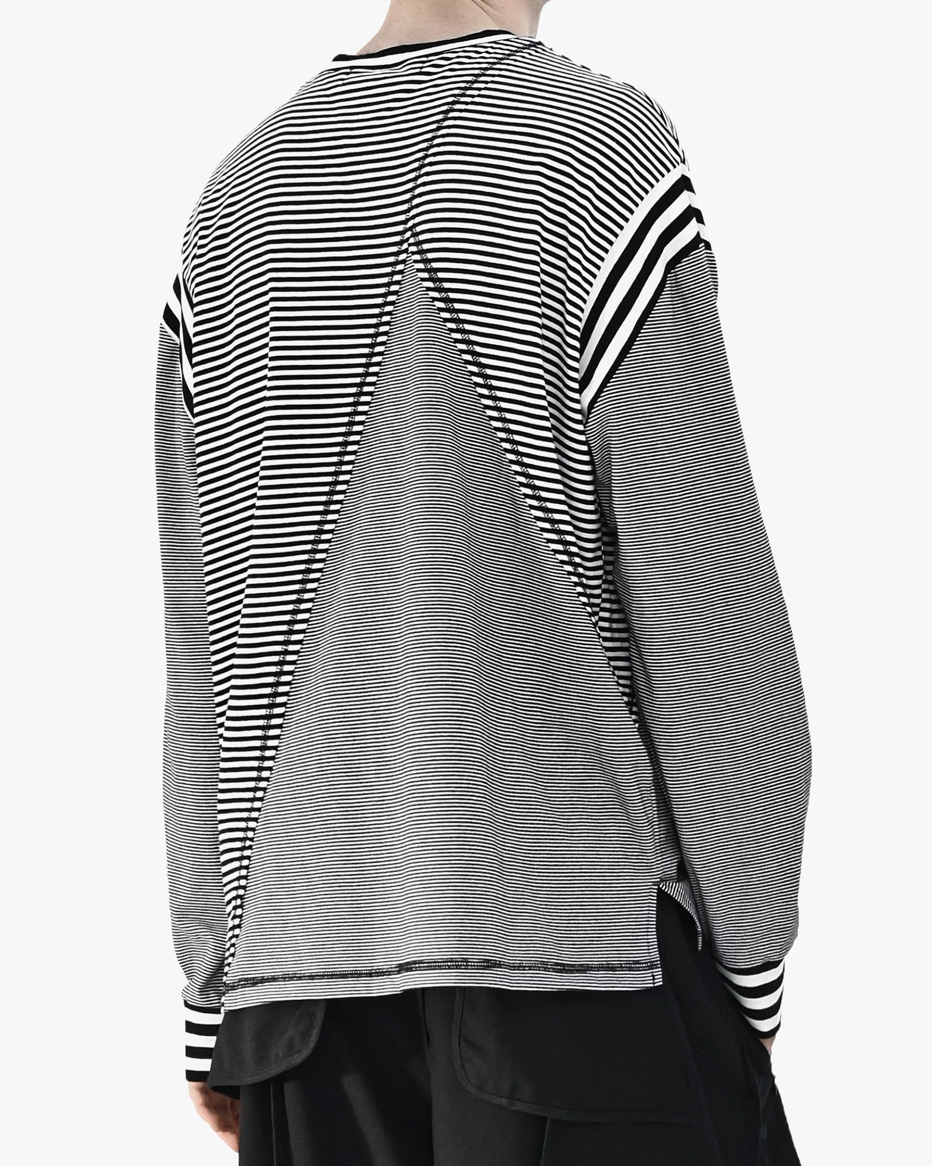 Deconstructed Striped Oversized Long Sleeve T-shirt