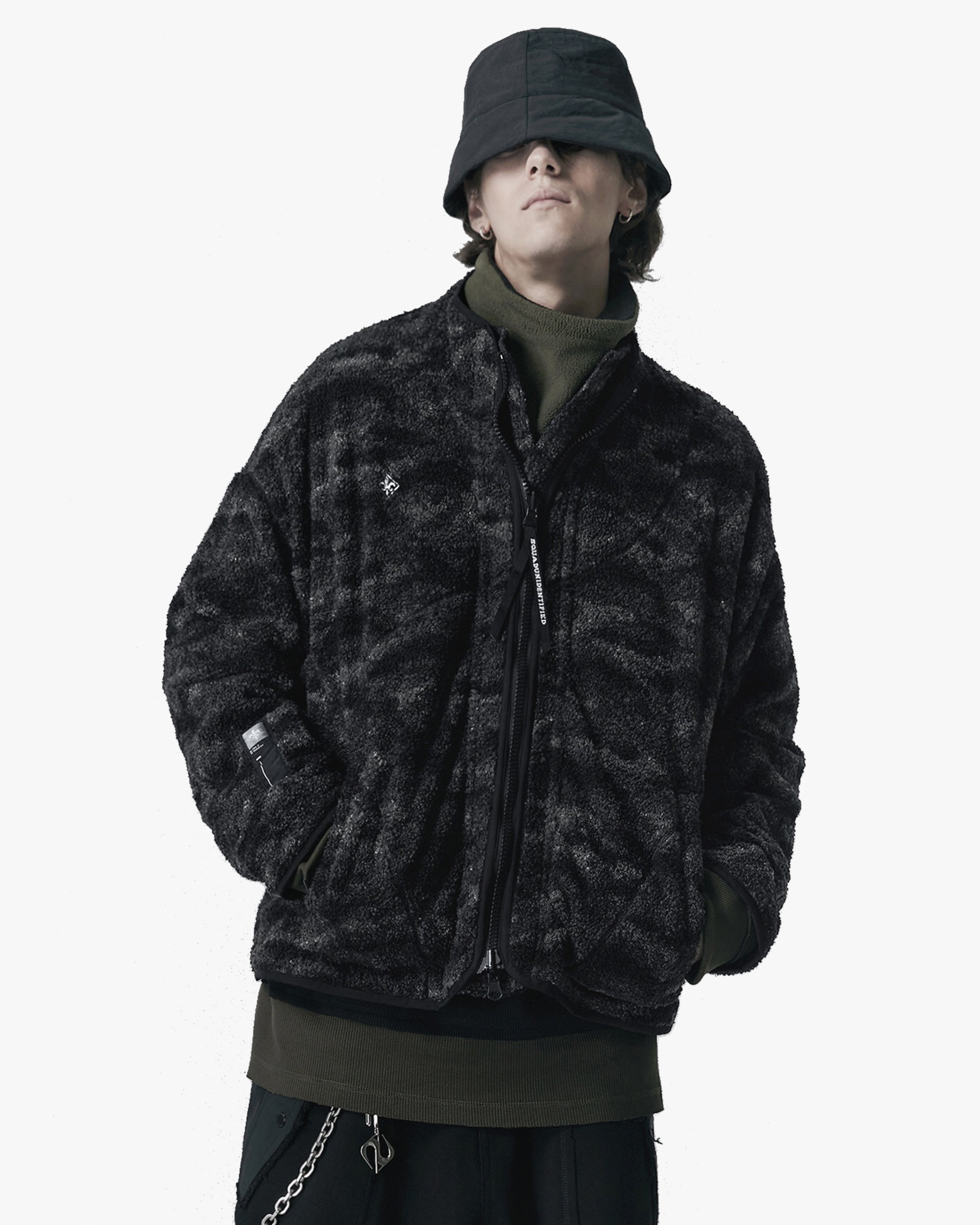 Reversible Sherpa Camo Zip Up Jacket