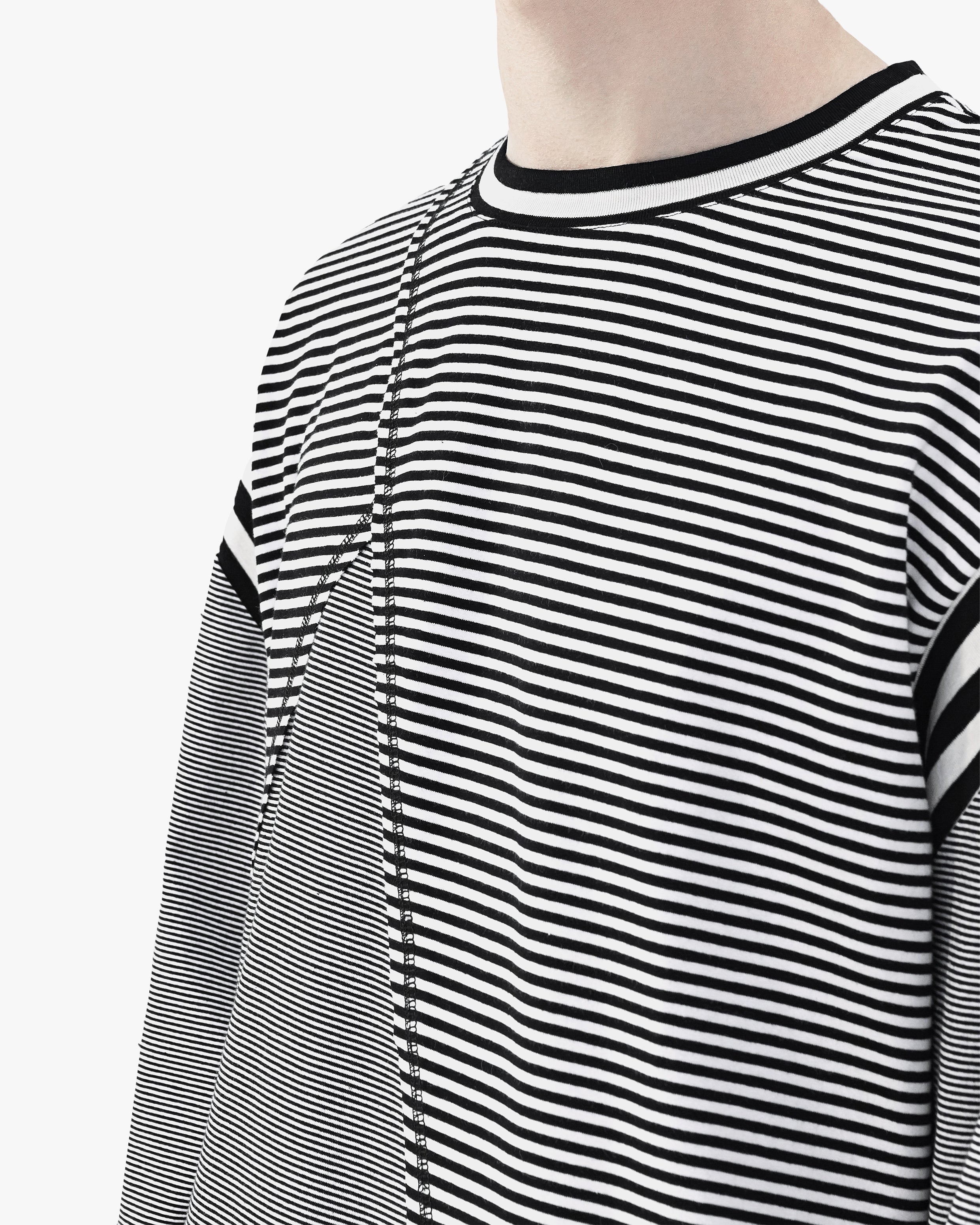 Deconstructed Striped Oversized Long Sleeve T-shirt