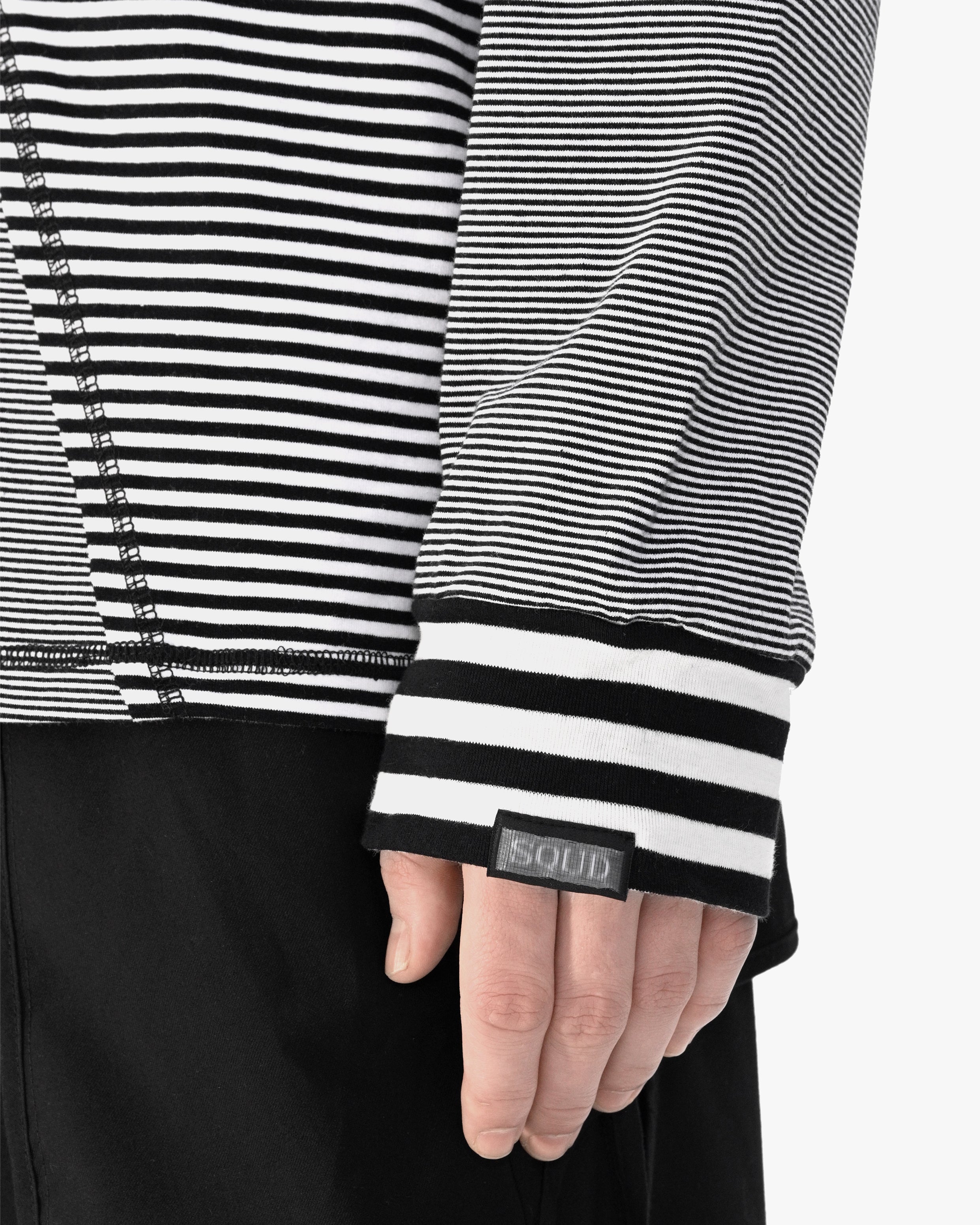 Deconstructed Striped Oversized Long Sleeve T-shirt