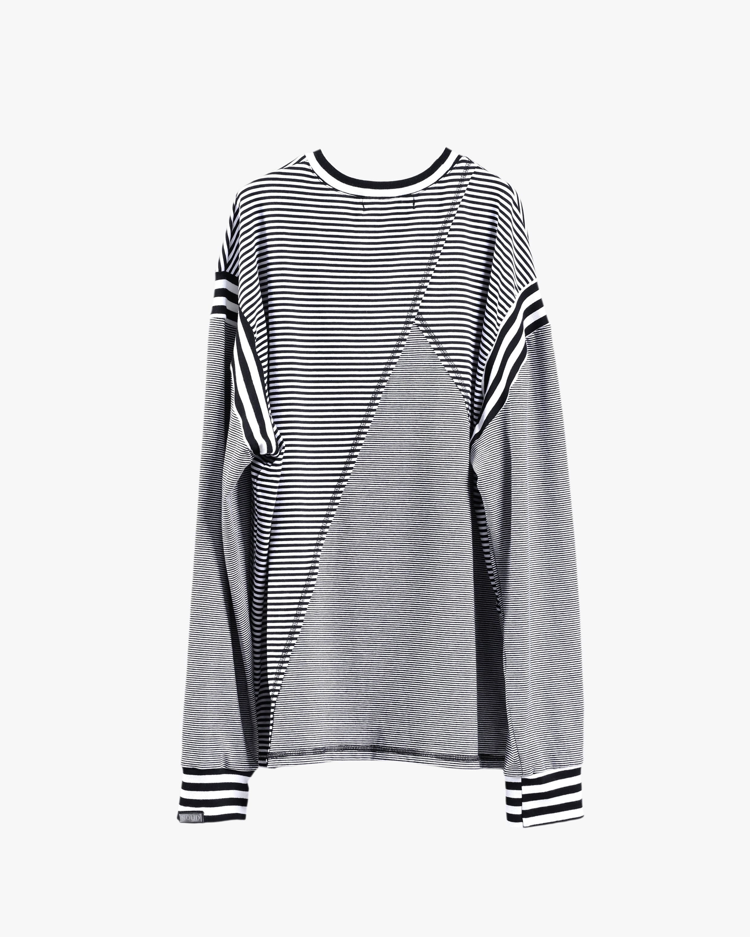 Deconstructed Striped Oversized Long Sleeve T-shirt