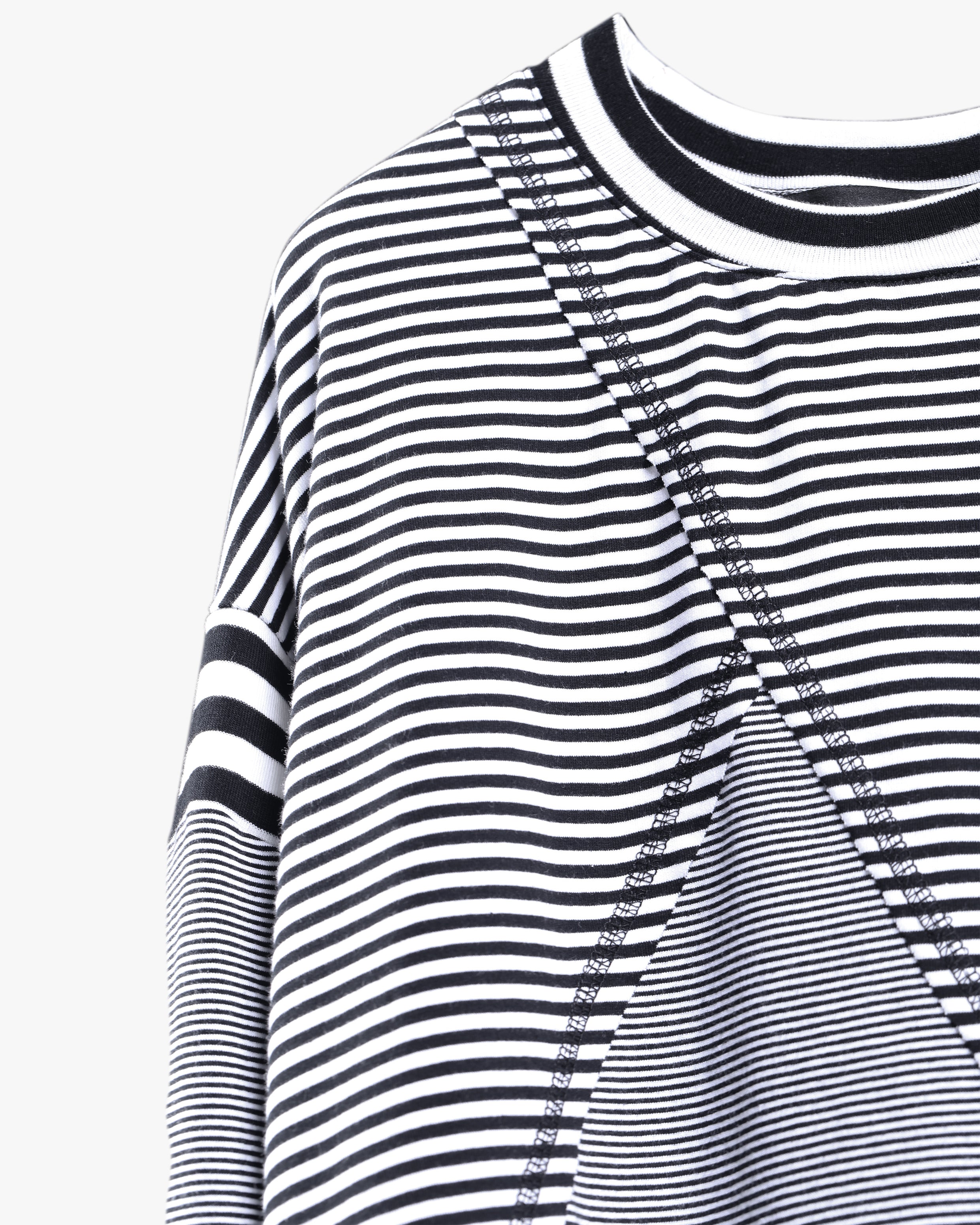 Deconstructed Striped Oversized Long Sleeve T-shirt