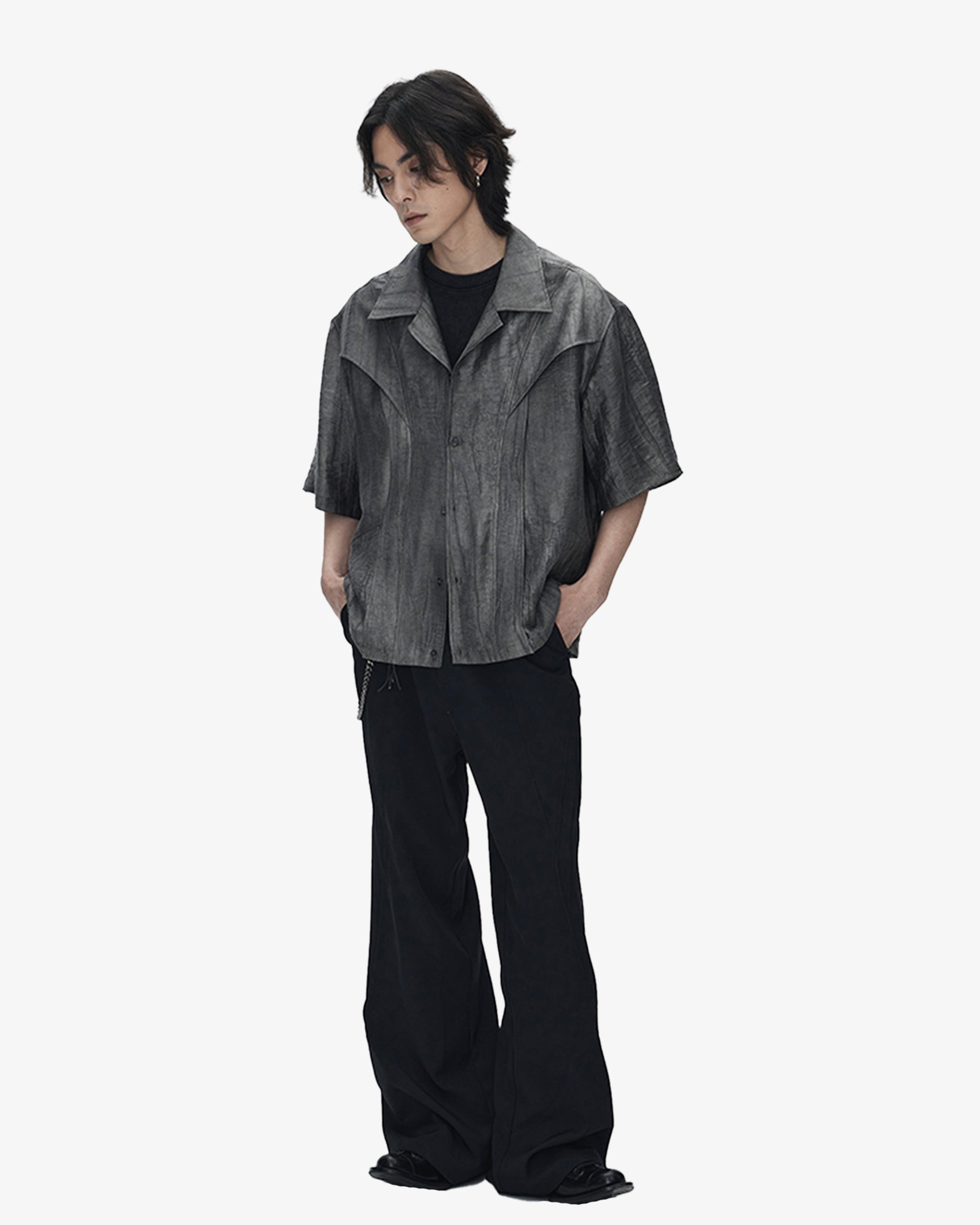 Flared Round Seam Wide Fit Pants