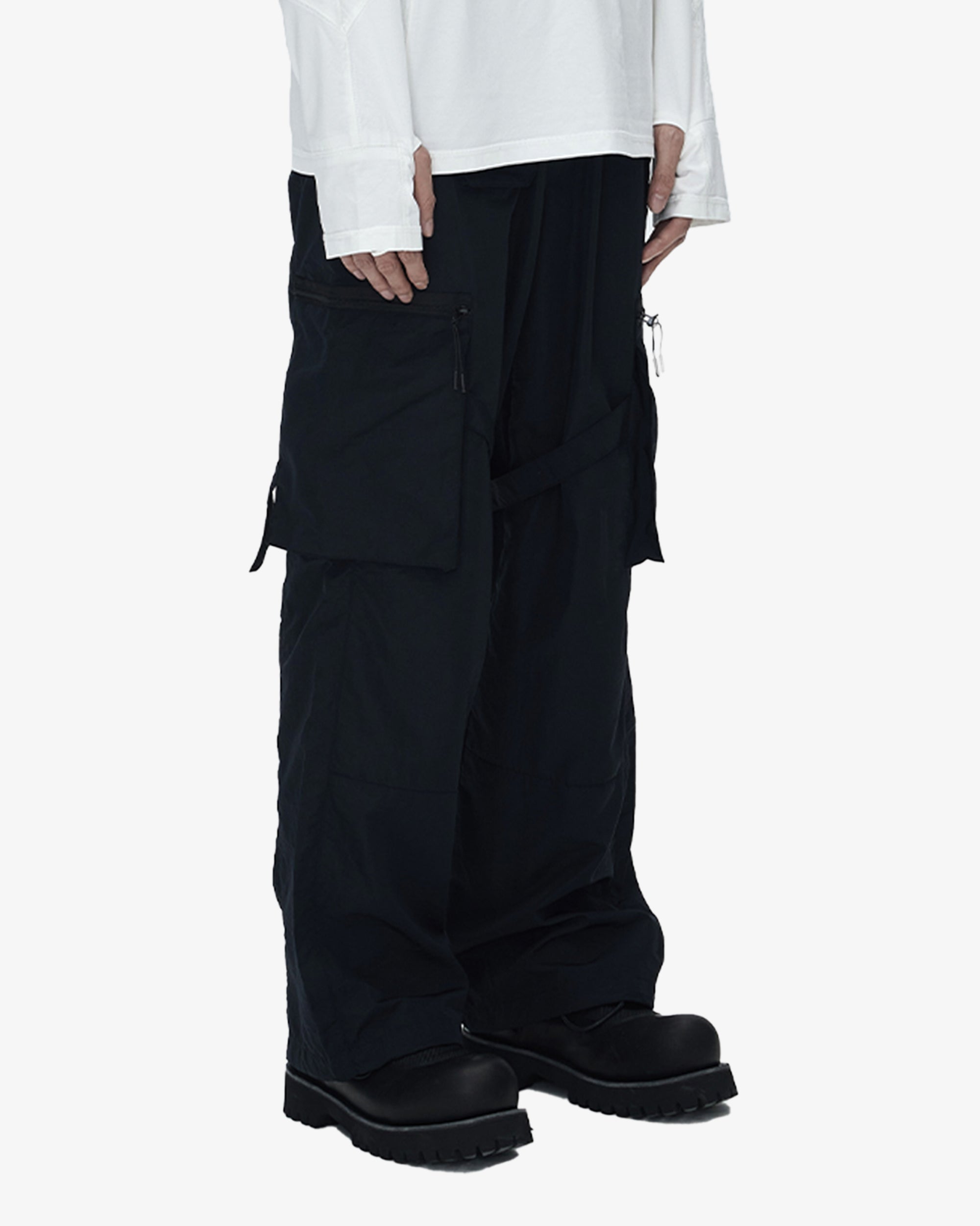 Parachute Wide Fit Strapped Cargo Pants Black