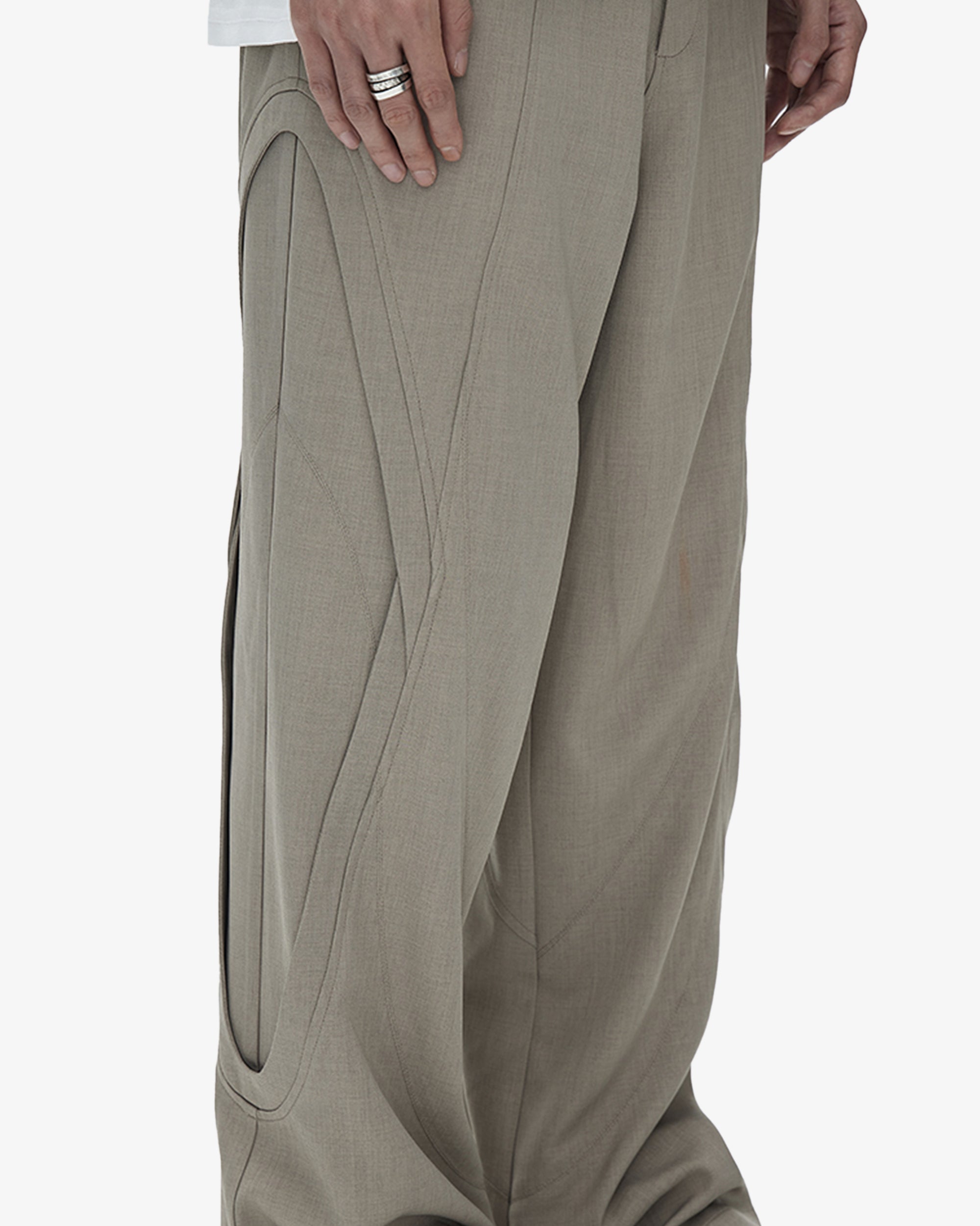 Flared Round Seam Wide Fit Pants