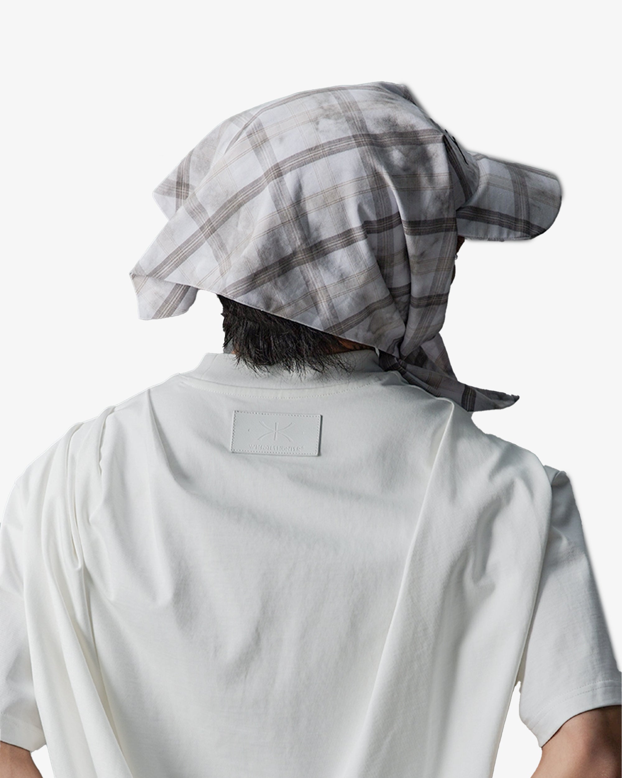 Plaid Distressed Bandana Tie-Back Cap Hat