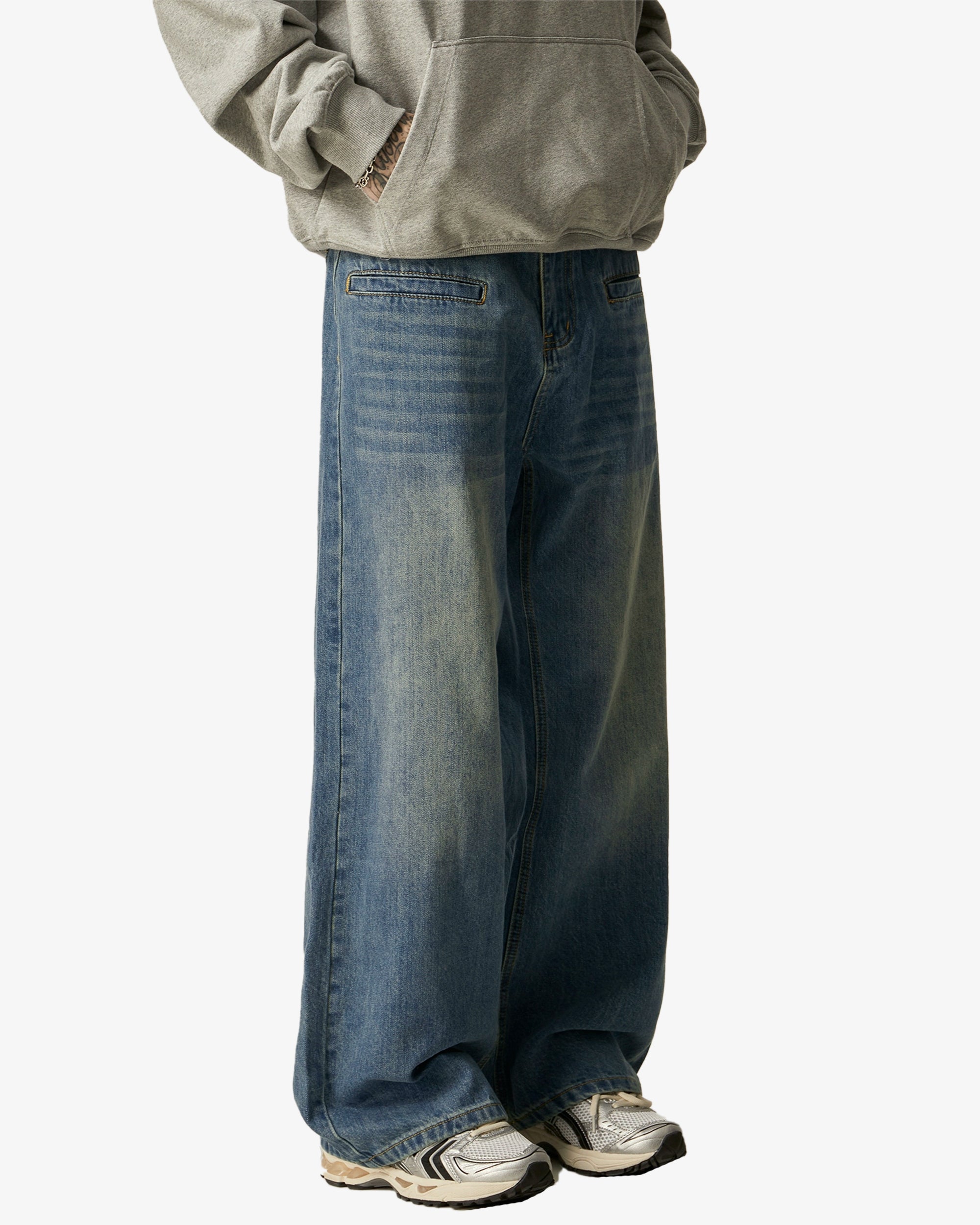 Casual Wide Leg Light Wash Straight Jeans