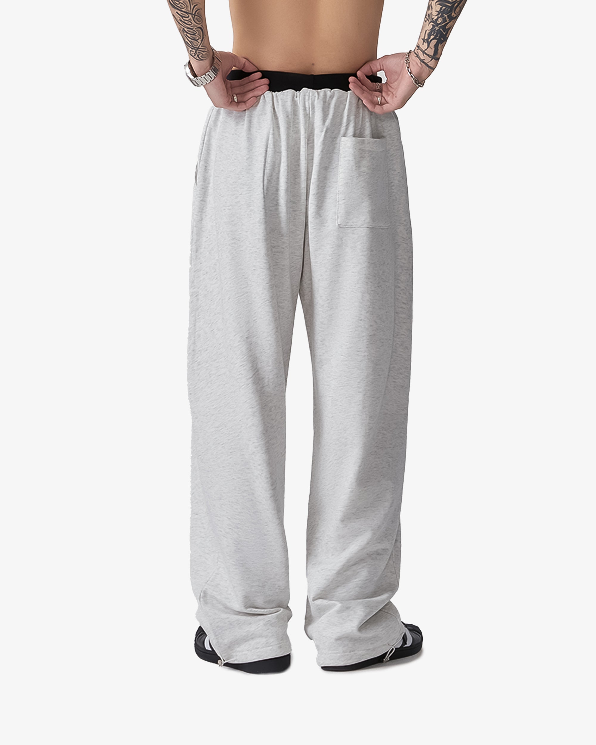 Loose Wide Straight Cotton Sweatpants with Drawstrings