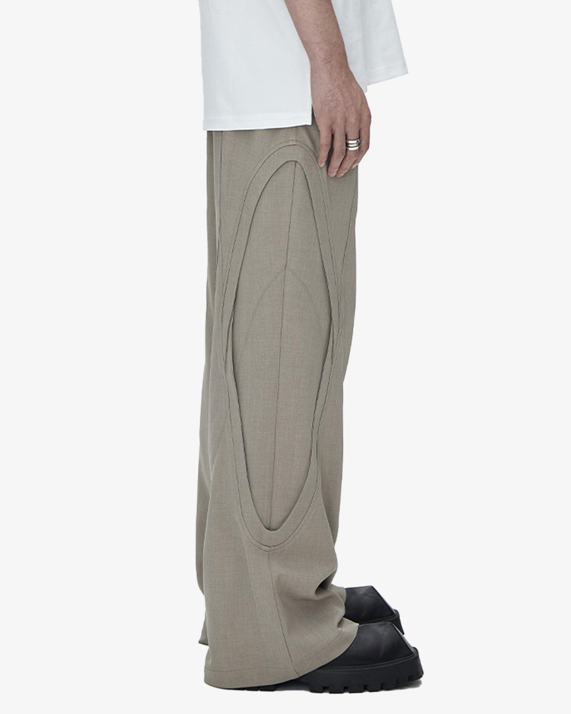 Flared Round Seam Wide Fit Pants