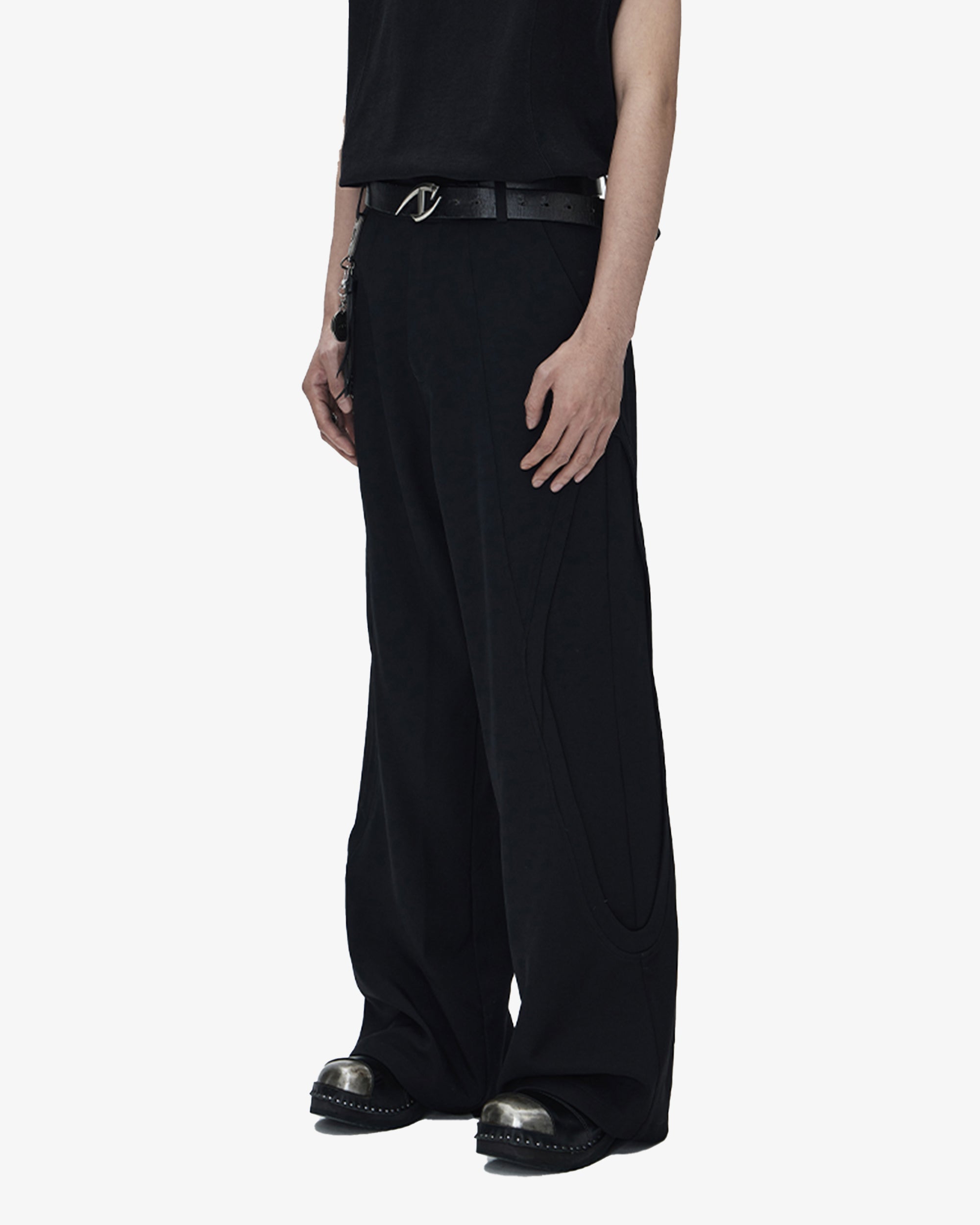 Flared Round Seam Wide Fit Pants