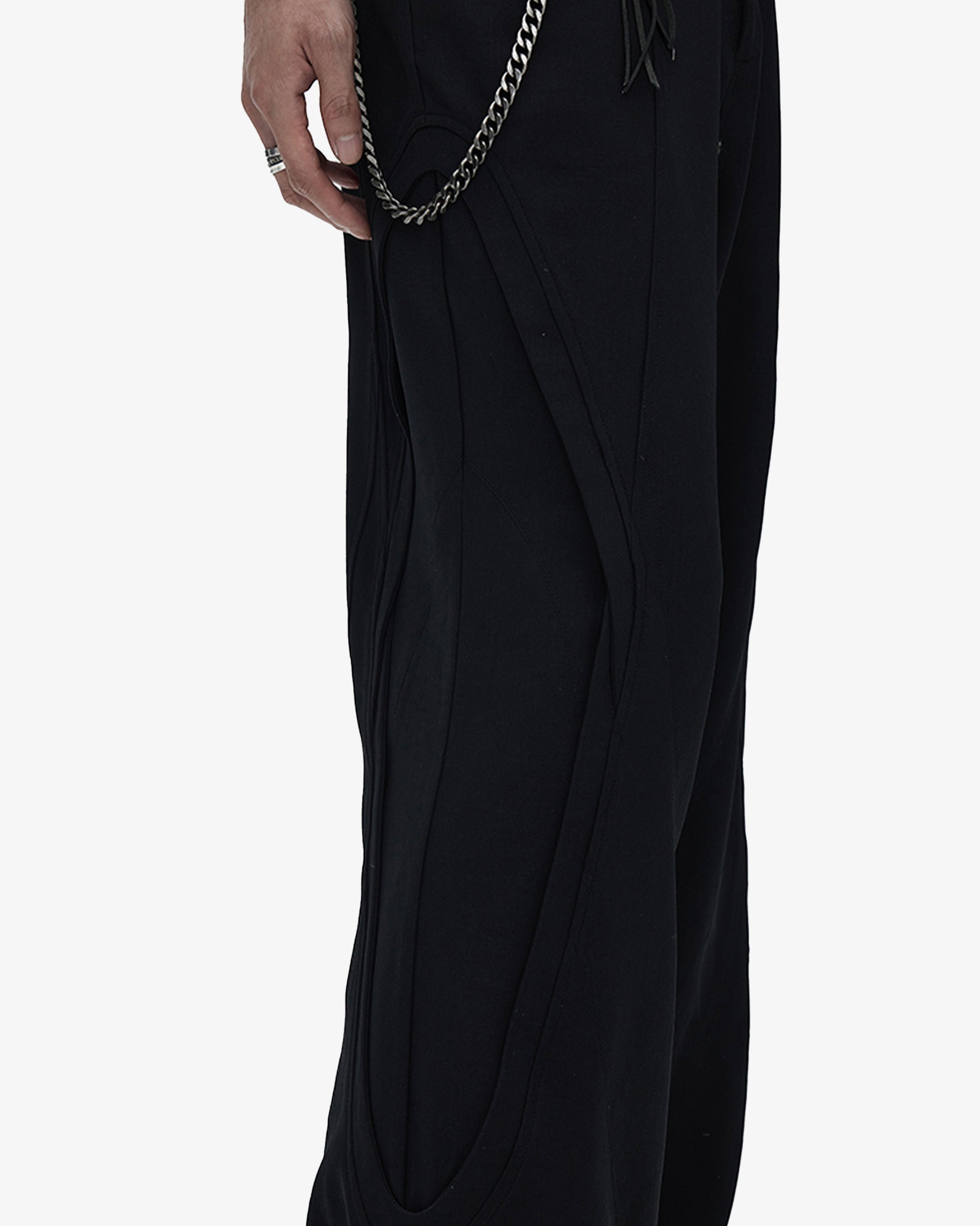 Flared Round Seam Wide Fit Pants