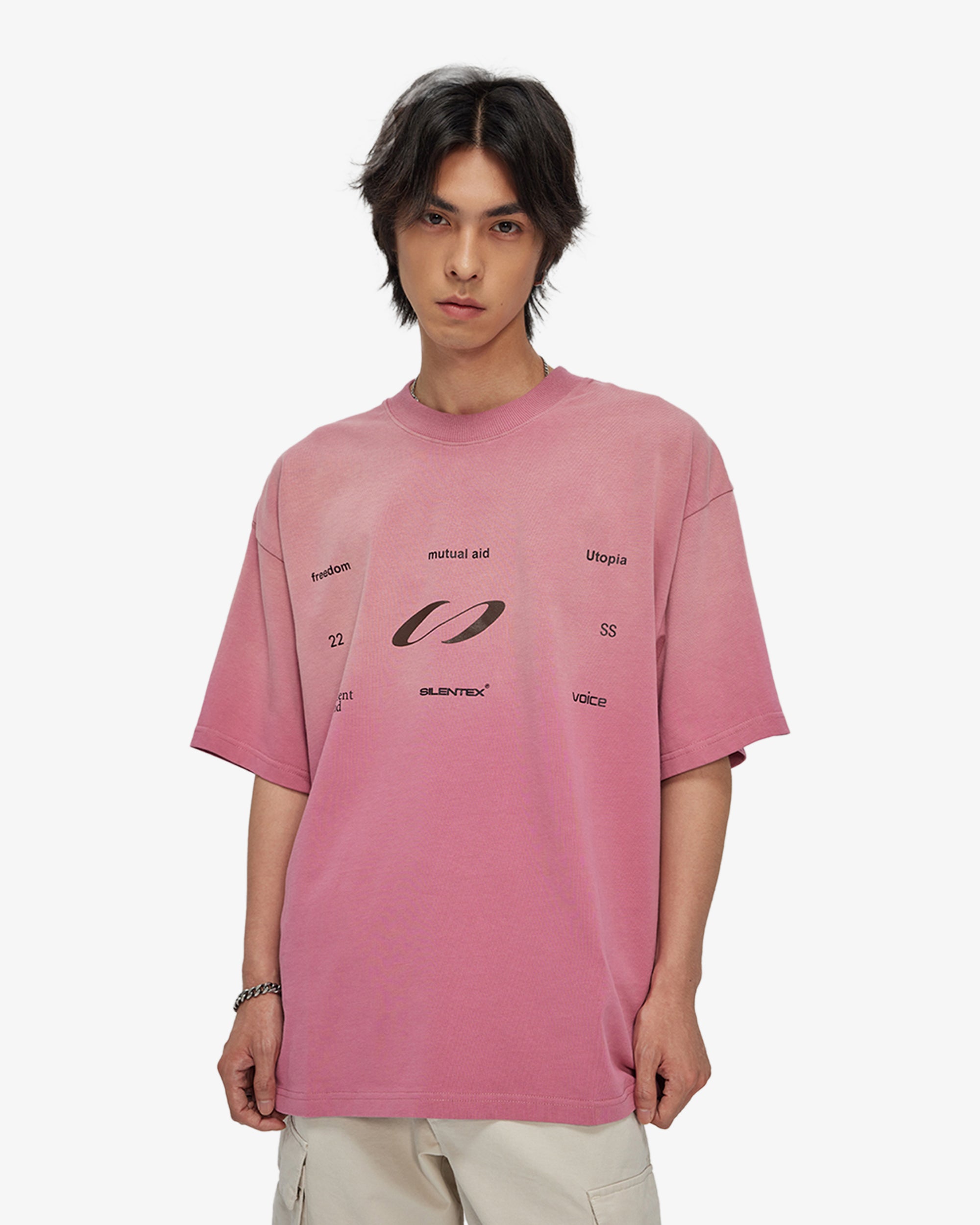 Gradient Washed Printed Oversized T-shirt