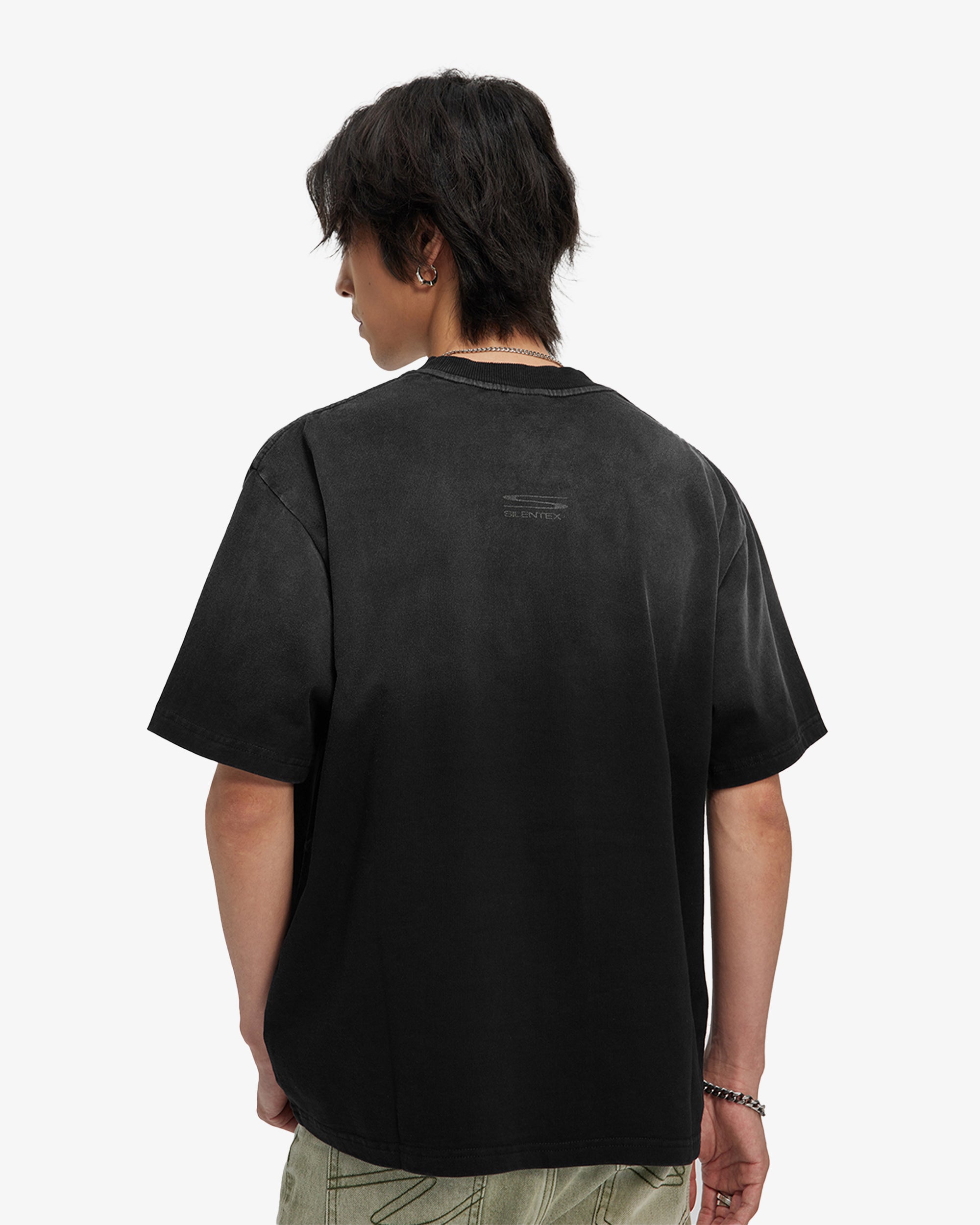 Gradient Washed Printed Oversized T-shirt