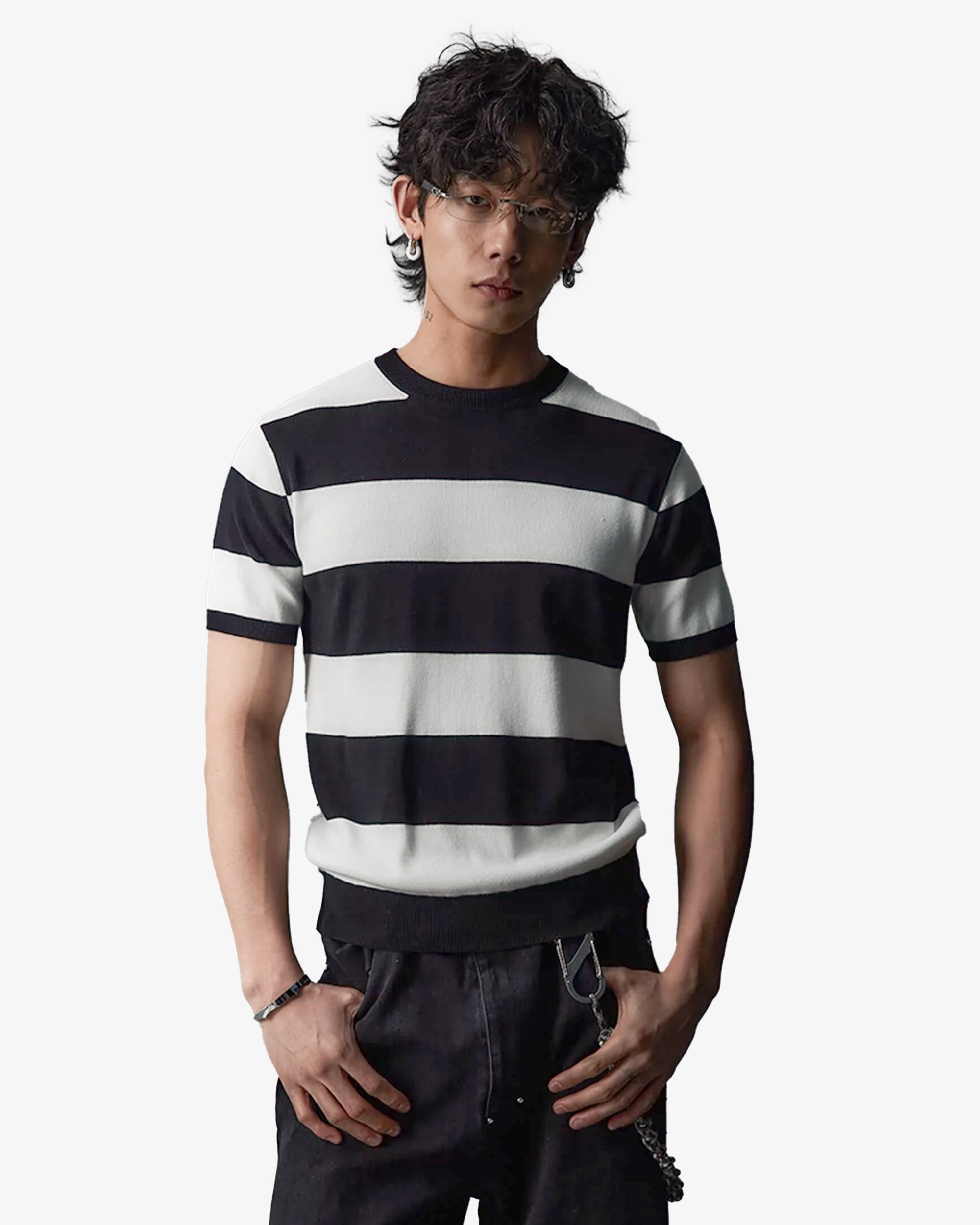 Striped Fitted Short Sleeved T-Shirt