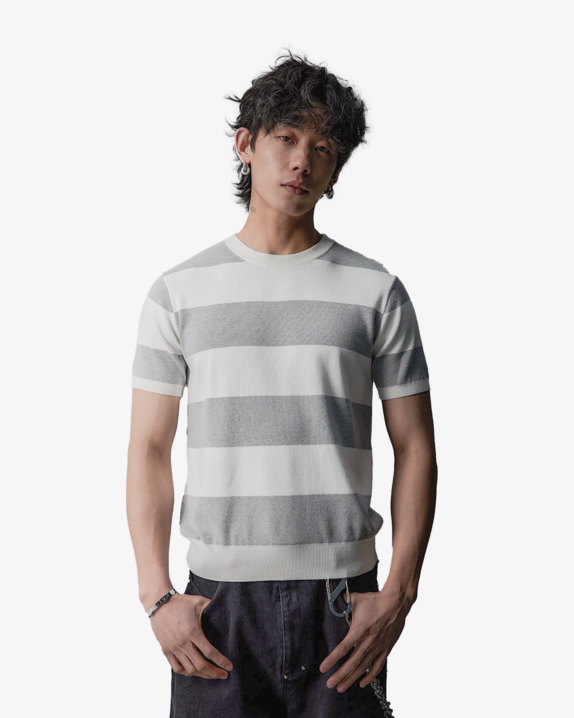 Striped Fitted Short Sleeved T-Shirt