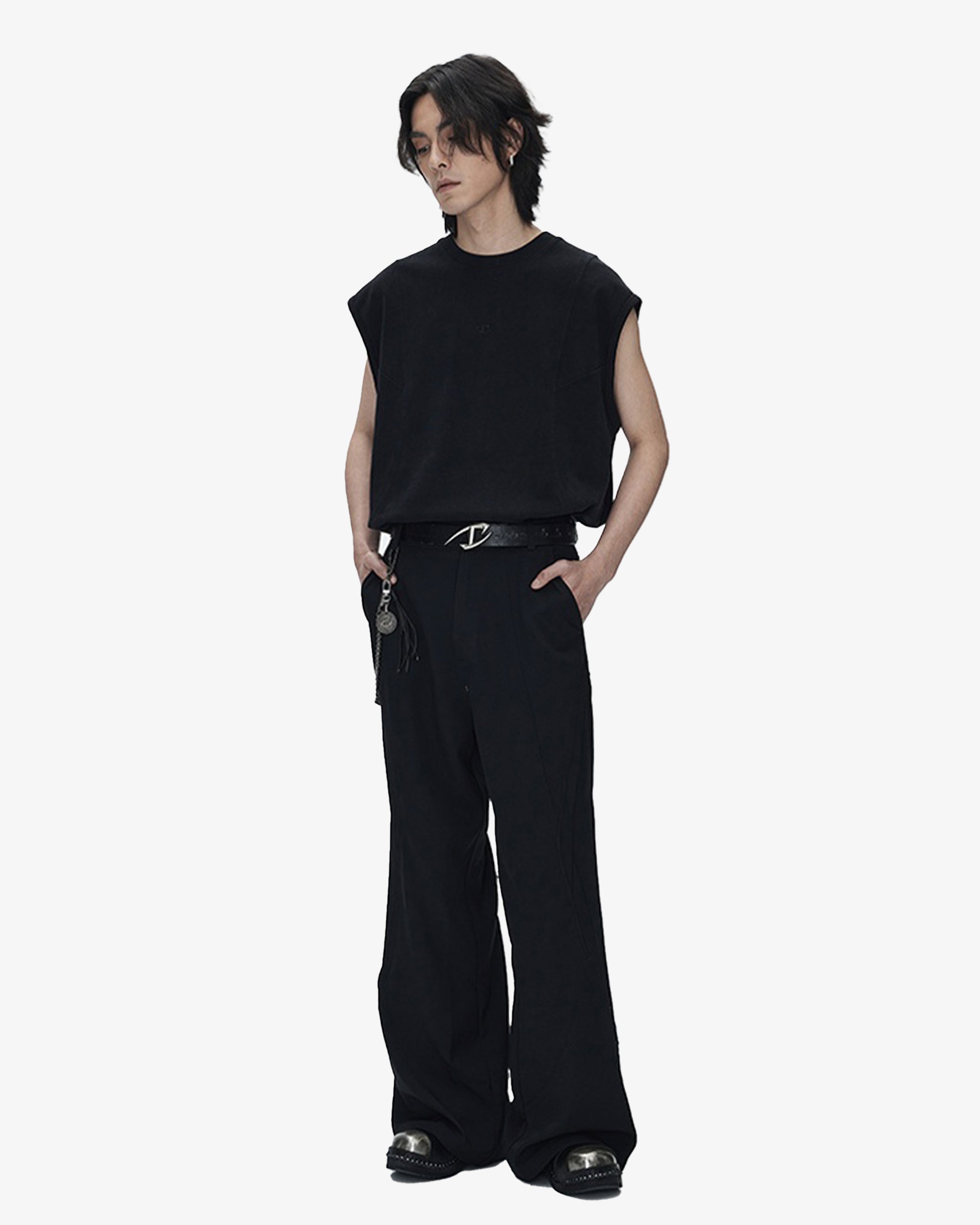 Flared Round Seam Wide Fit Pants